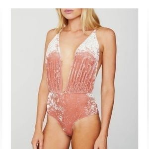 HAH hot as hell coming in hot velvet bodysuit medium black